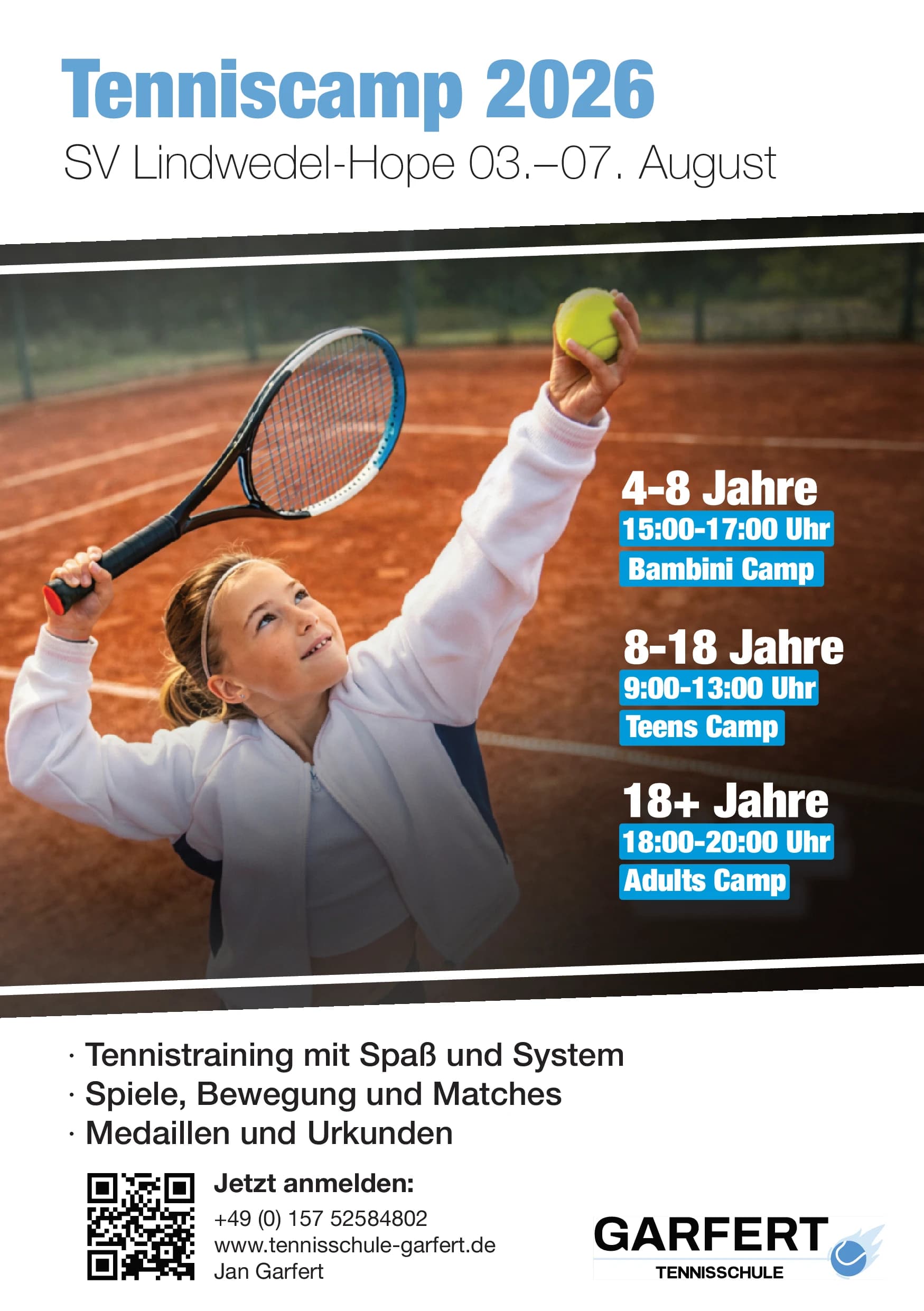 2026 tenniscamp lindwedel flyer